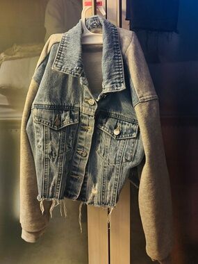 Tractr denim-look blue jacket with logo